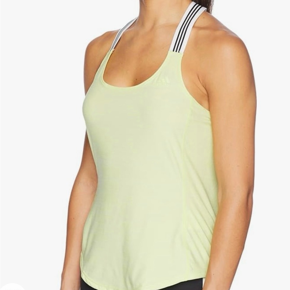 Adidas Climalite Crossback Tank Top In Greenish Yellow